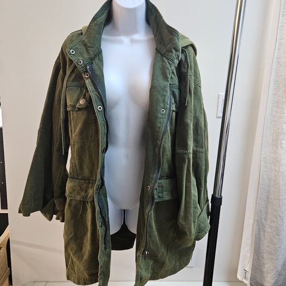 NWOT Free People Nocturne Oversized Parka Jacket, Green, Aged Pine, Sz Small - Picture 7 of 13